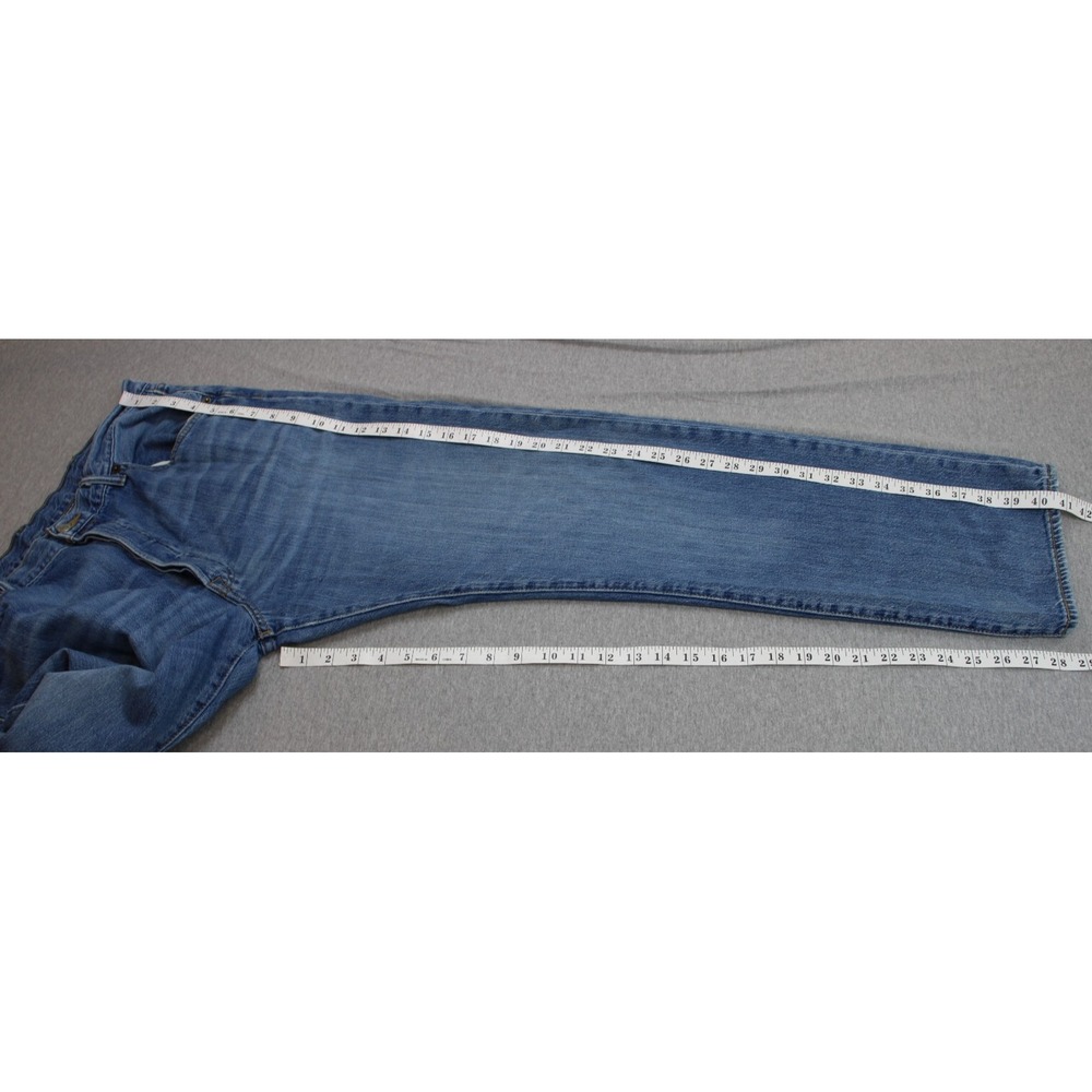 Levis 505 Jeans Mens 38 x 30 Blue 100% Cotton Regular Fit Straight Fly Button - Picture 10 of 10